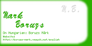 mark boruzs business card